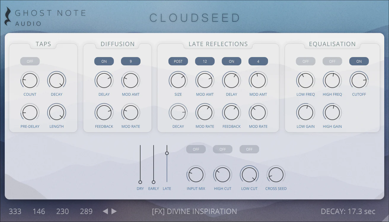 Exploring the Depths of Sound: Cloudseed Reverb v2.0 1 Cloudseed Reverb Interface