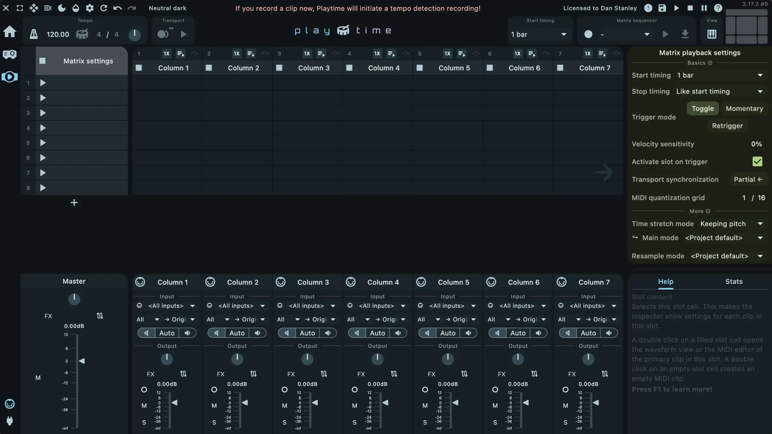 Playtime 2 for Cockos Reaper by Helgoboss 2 Playtime 2 main interface