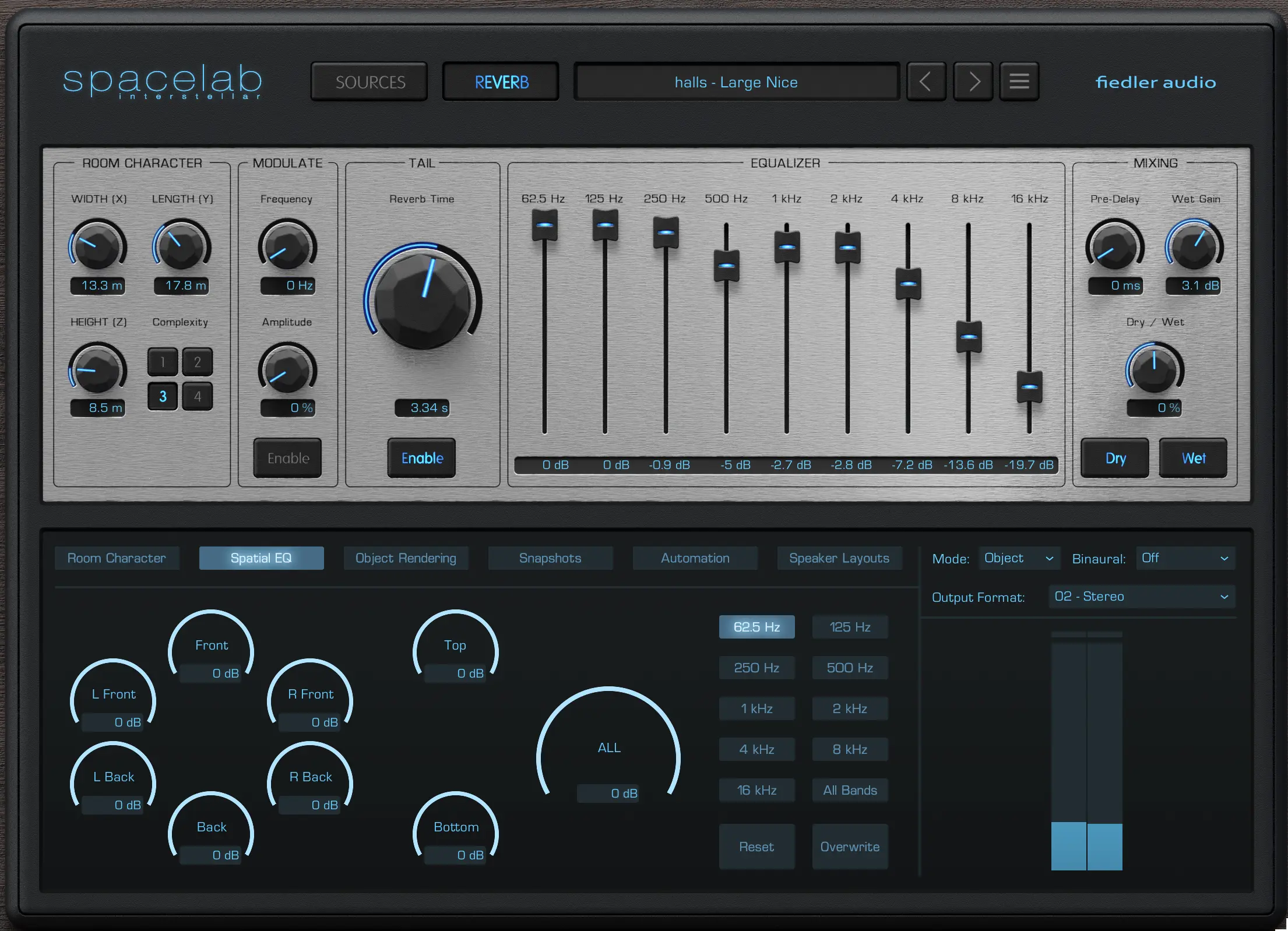 Spacelab Object Based Reverb by Fiedler-Audio 3 Spacelab Interstellar Reverb Interface