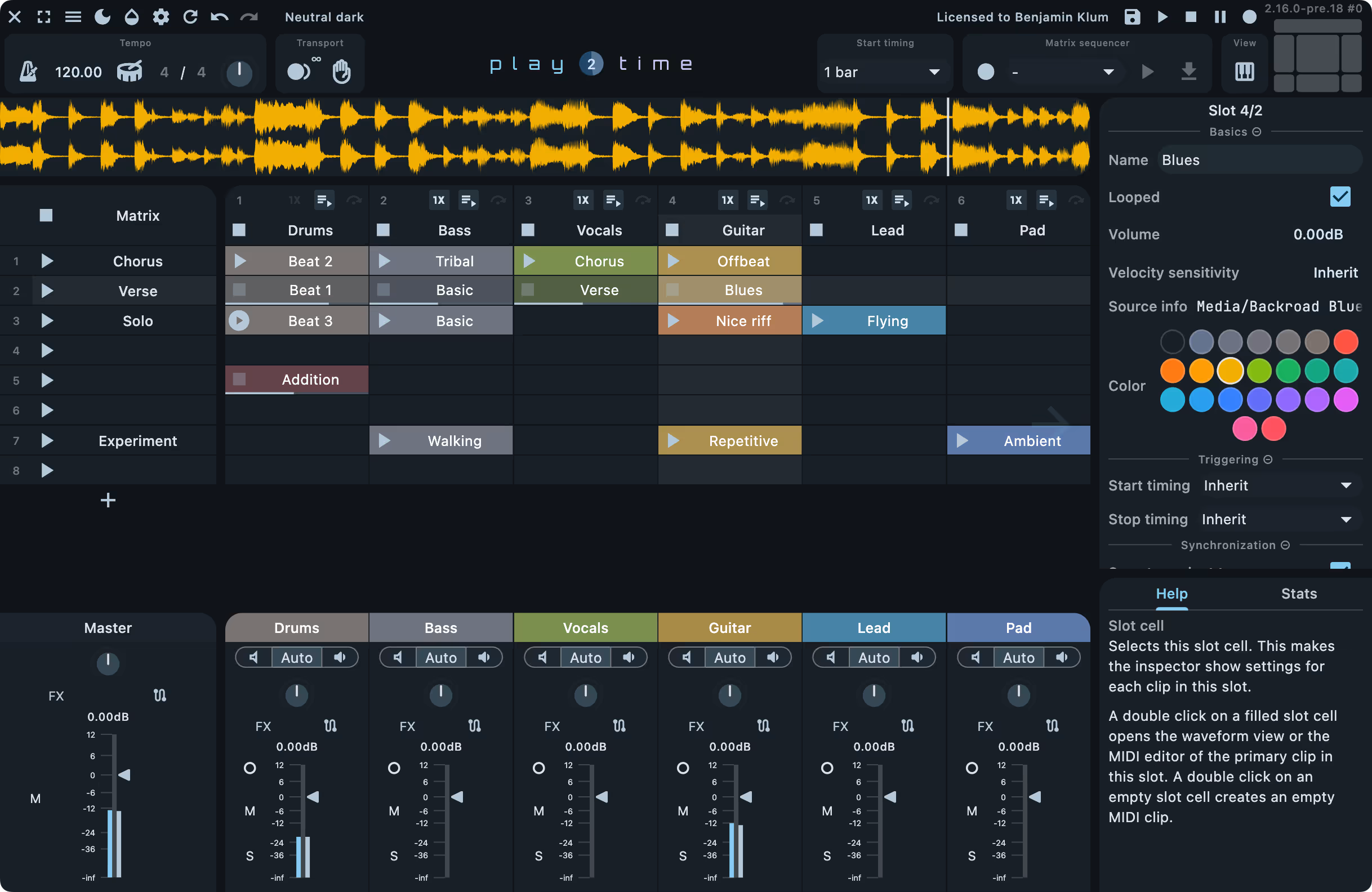 Playtime 2 for Cockos Reaper by Helgoboss 1 Playtime 2 interface